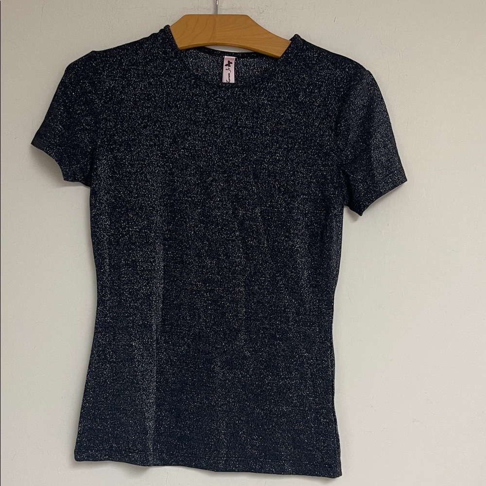 Sparkly Black Short Sleeve Tee for girls size L excellent condition